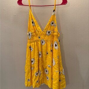 UO yellow sunflower sundress size med